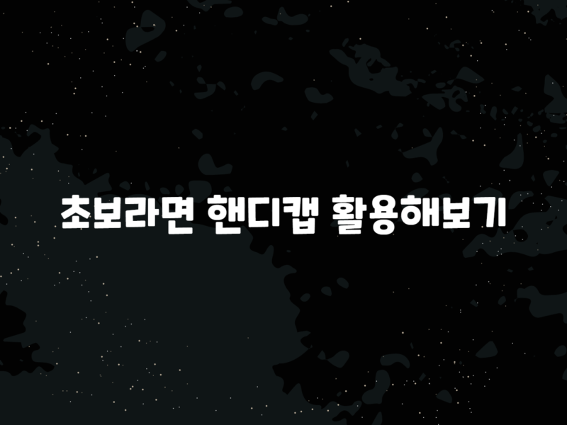 초보라면 핸디캡 활용해보기
